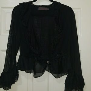 Pretty Angel black blousy shrug jacket w/embelish